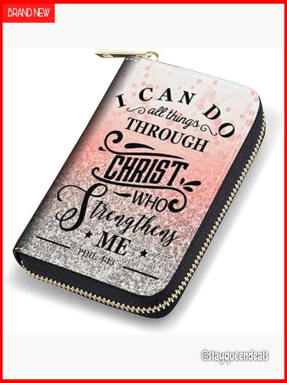 RFID Blocking Leather Card Holder Wallet with Zipper, 9 Slots, Small Size